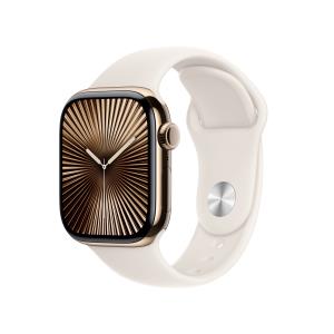 Watch Series 10 Gps + Cellular 42mm Gold Titanium Case With Starlight Sport Band - M/l