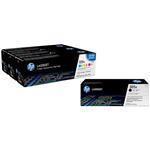 Bundle / Toner Cartridge - No 125A - Cyan/Magenta/Yellow - 3 Pack + Toner Cartridge 125A Black