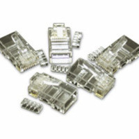 RJ45 Cat5E Modular Plug (with Load Bar) for Round Solid/Stranded Cable Multipack - 50Pk