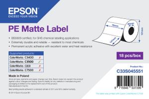 Pe Matte Label Die-cut Roll 76mm X 127mm