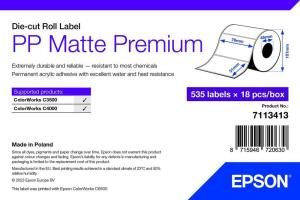 Pp Matte Label Premium, Die-cut Roll, 76mm X 51mm, 535 Labels
