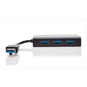 Hub USB 3.0 3 Ports With Gigabit Ethernet Black