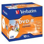 DVD-r Media 4.7GB 16x Branded Wide Photo Printable 10-pk With Jewel Case