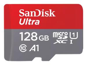 SanDisk Ultra micro SDXC 128GB plus SD Adapter 140MB/s A1 Class 10 UHS-I - 2pk