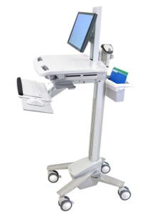 Styleview Emr LCD Cart Non-powered Pivot (white Grey And Polished Aluminum) (SV41-6300-0?CS)