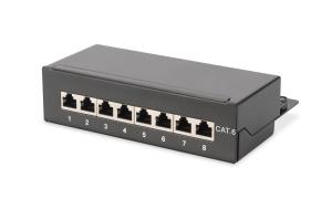 Patch Panel CAT6 8-ports Shielded Black