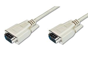 VGA Monitor Connection Cable HD15 M/M, 3m 3CF/4C, beige