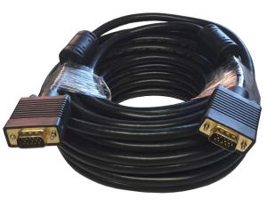 ASSMANN VGA Monitor connection cable, HD15 M/M, 15m 3Coax/7C, 2xferrite Beige