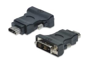 DVI Adapter, DVI(18+1) - HDMI type A M/F, DVI-D single link,HDMI 1.3 compatible black