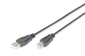 DIGITUS USB 2.0 connection cable, type A - B M/M, 5m USB 2.0 conform black