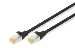 Patch cable - CAT6a - S/FTP - Snagless - Cu - 25cm - black