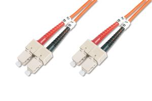 Fiber Optic Patch Cord, SC to SC Multimode, OM2, 50/125 , Duplex Length 3m