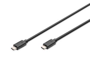 USB Type-C connection cable, type C to C M/M, 1m Gen2 black (AK-300139-010-S)