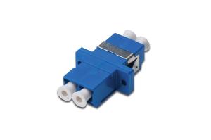 LC / LC Duplex Coupler, color blue Zirconia Ceramic Sleeve, polymer housing, Singlemode