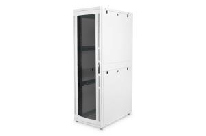 42U server cabinet 1970x600x1000 mm, color grey (RAL 7035), glass door