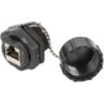 CAT6 STP industrial bulkhead coupler, IP67 with dust cap