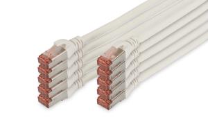Patch cable - CAT6 - S/FTP - Snagless - Cu - 50cm - White - 10pk