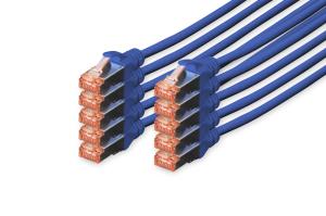 Patch cable - CAT6 - S/FTP - Snagless - Cu - 3m - blue - 10pk