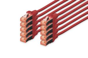 Patch cable - CAT6 - S/FTP - Snagless - Cu - 5m - red - 10pk