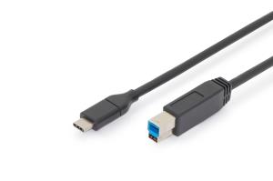 ASSMANN USB Type-C connection cable, type C to B M/M, 2m 3A, 5GB 3.0 Version black