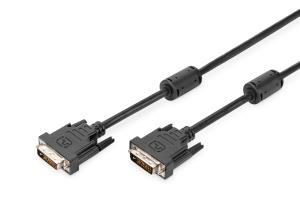 DVI connection cable, DVI(24+1), 2x ferrit M/M, DVI-D, Full HD, 2m black 10pk