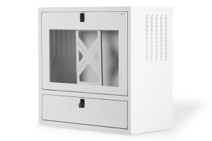 Wall mounting workstation cabinet with screen holder 2 compartments, 651x670x350 mm