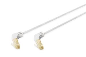 Patch cable 90 angled - CAT6a - S/FTP - Snagless -  1m - Grey