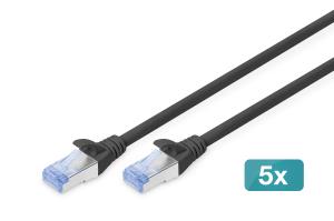Patch cable - Cat 5e - SF/UTP - Snagless - Cu - 10m - black - 5pk