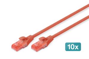 Patch cable - CAT6 - U/UTP - Snagless - Cu - 0.50m - red - 10pk