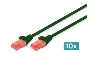 Patch cable - CAT6 - U/UTP - Snagless - Cu - 2m - green - 10pk