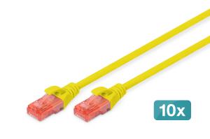 Patch cable - CAT6 - U/UTP - Snagless - Cu - 5m - yellow - 10pk