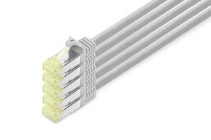 Component Level tested Patch cable - CAT6a - S/FTP - Molded - 10m - Grey - 5pk
