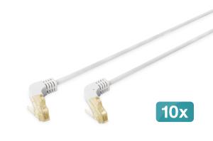 Patch cable 90 angled - CAT6a - S/FTP - Snagless -  2m - Grey - 10pk
