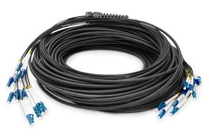 Breakout cable - 12 Fibers SM G.657.A1 LC/UPC-LC/UPC universal color black 75m