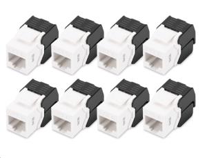 CAT6 Keystone Jack unshielded RJ45 to LSA tool free connection incl. cable tie 8 pcs