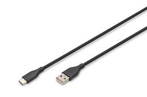 USB-C Silicone charging cable USB-A - USB-C USB 2.0 60W - 50cm black