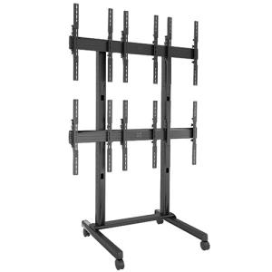 Fusion&trade 3 X 2 Portrait Micro-adjustable Large Freestanding Video Wall Cart