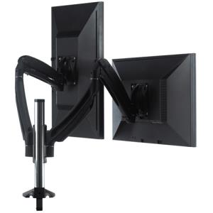 Kontour K1c Dynamic Height-adjustable Column Mount 2 Monitors - Black