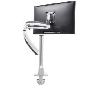 Stand For LCD Display (adjustable Arm) - Aluminum - White - Scree