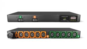 Geist Rack PDU Branch Metered Upgradeable, 32A, 230V, 7.3kW, Horizontal, (10) Locking IEC C13, 3m power cord with 1P+N+E AU (IP66), Black Powder Coat