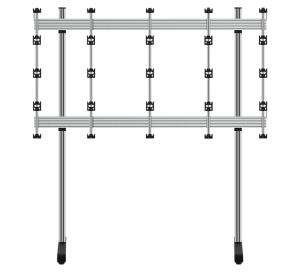 Floor Stand For Infiled Wp Series 4x4 Dvled Videowalls, Black