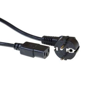 230v Connection Cable Schuko Male Angled - C13 Black 1.5m