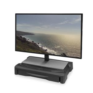 Monitor Stand Extra Wide With Drawer Up To 10kg Adjustable Height Black