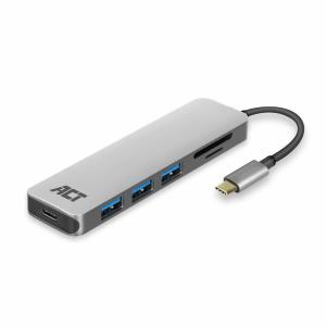 USB-C Hub and Card Reader with USB-A USB-C with PD Pass-Through Port 55W