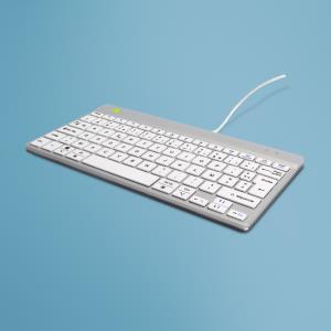 Compact Break Ergonomic Keyboard Qwerty (fr) With White Wire