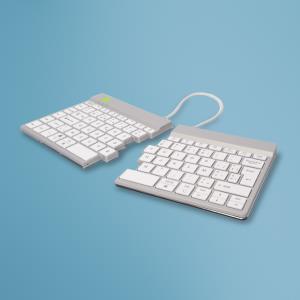Split Break Keyboard - White - Azerty Belgian - Wireless