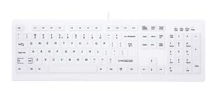 Hygiene Desktop Fully Sealed Watertight Keyboard - Corded USB - White - Azerty Belgian