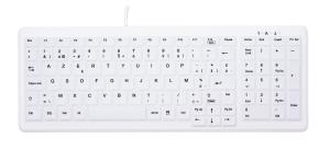 AK-C7000F-U1 Hygiene Compact Sealed - Keyboard With Numeric Pad - Corded USB - White - Azerty Belgian